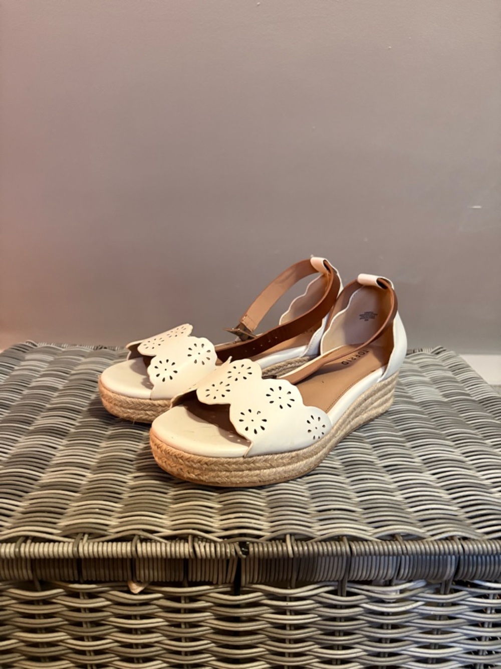 torrid White Scalloped Espadrille Wedge Sandals
